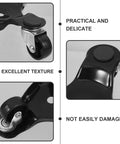 Three Wheel Furniture Dolly Set In Black Carbon Steel With ABS Wheels For Smooth Corner Navigation Beefy Heavy Duty Moving Tool Pro Grade Furniture Lifter Dual Pack For Effortless Moves And Safer Room Shifts close-up black wheel and caster