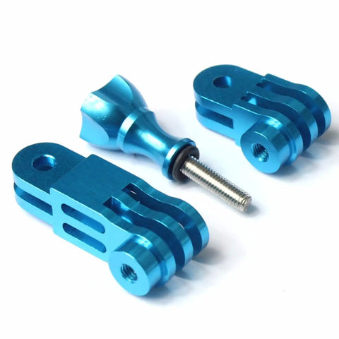 Beefy Aluminum Alloy Extension Arm Kit 2 Pack Pivot Mounts For Action Cameras Like DJI Osmo AKASO CamPark YI In Blue And Black Heavy Duty And Versatile For Cycling Surfing Skiing Snowboarding Mountain Climbing, blue aluminum parts