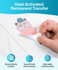 Printable Heat Transfer Material For Light Fabrics Easy To Use Adheres Smoothly on light-colored T-shirt with cute bear graphic.