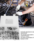 Mechanic using 135 Piece Gear Keyway Assortment Set For Flywheels Pulleys Cranks And More in auto repair with organized box