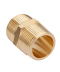 Go-To Solid Brass Pipe Fitting Hex Nipple Three Quarter Inch By Three Quarter Inch NPT Male Adapter for Plumbing Systems