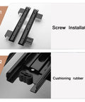 Heavy Duty Rock Solid Metal Drawer Slides 2 Pack Black Steel Runners Ball Bearings For Smooth Full Extension Telescopic Guides Rust Resistant Cold Rolled Steel Build Upgrades Cabinets With Sick Smooth Gliding Action Locks Tight For Tough Home Or Shop, screw install and rubber pad
