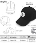 Lightweight All Season Hat for Women and Men, Adjustable Cap With Breathable Fit, size display diagram in black color