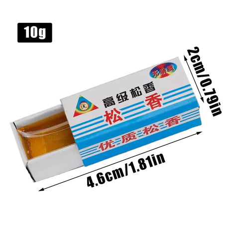 Rosin Flux Soldering Paste Dope 10 Piece High Purity Cream in 10g box for PCB Electronics and Phone Repairs, dimensions 4.6cm x 2cm