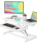 32 Inch Standing Desk Converter Sit Stand Riser With Keyboard Tray For Home Office Desktop Computer And Laptop Setup