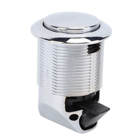 Push Button Keyless Cabinet Lock For RVs And Motorhomes, Embedded Latch With One Button Open, Sleek Cr Color Finish closeup