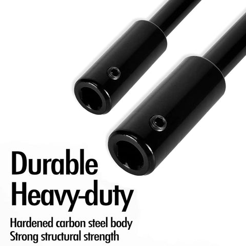 Heavy Duty 10 Inch Forstner Bit Extension With 3/8 Hex Shank, showing two black hardened steel ends, ideal for durable carpentry.