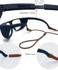 OD 6+ CO2 Laser Safety Glasses 9000nm-11000nm For 10600nm Laser, 95 Percent Visible Light, EN207 Approved Black Frame Style 5 Goggles with adjustable temple and safety rope
