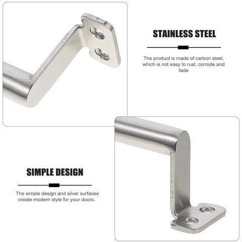 Close-up of stainless steel cabinet pull handles round drawer pulls for wardrobe closet doors, showing durable sleek design.