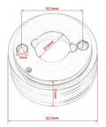 Diagram of air filter adapter dimensions for Performance Upgraded Air Filter Adapter Intake Spark Plug Kit For Predator 212cc