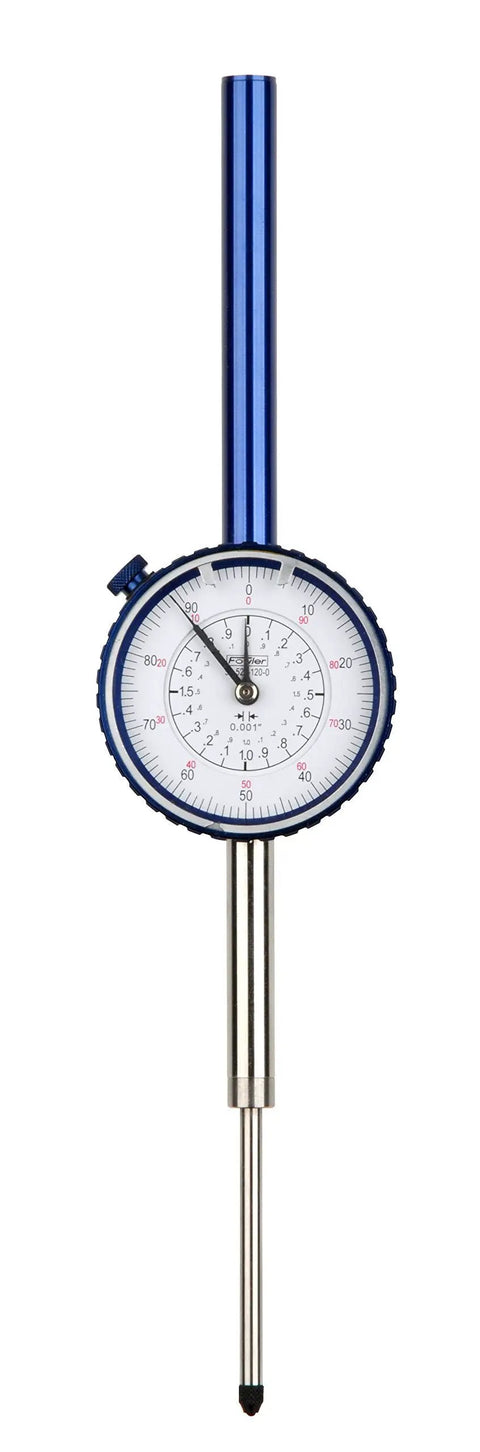 Dial Indicator With 0-2 Inch Measuring Range, 2 And One Quarter Inch White Dial Face, Microfine 0.001 Inch Graduations, Continuous 0-100 Reading, Pro Grade AGD Group 2 Spec, Ideal For Precision Machining, Metalworking, And Workshop Bench Top Checks