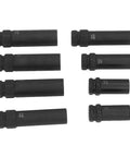 Thin Walled Cr Mo Steel Lug Nut Socket Set With Spline Lug Nut Keys arranged in two rows