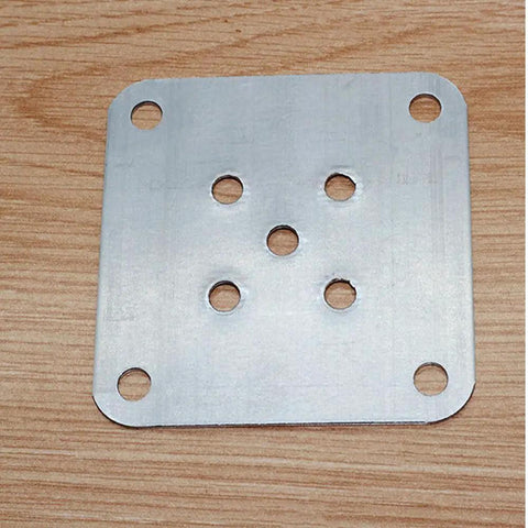 Heavy Duty Furniture Leg Mounting Plates With Screws Flat Metal T Brackets Connector Base For Sofa Cabinet Chair Couch, 70x70mm galvanized steel.