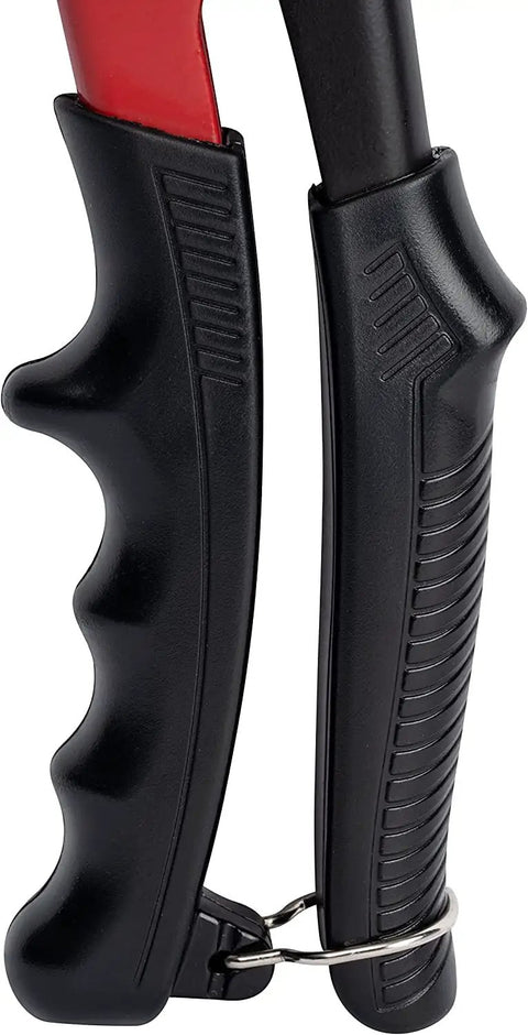 Close-up of the handle of Headless One Handed Rivet Tool Kit For Metal Fabric Leather And Auto Repair Manual Riveter Set