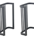 Heavy Duty Wrought Iron Table Legs With Adjustable Protective Foot Pads Built Like A Tank For Home Desks And Bar Counters Quick Install Supports Heavy Loads Daily, two steel bases in dark finish.