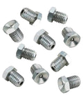 Low Profile Grease Zerks Pack Of Ten For Spindles And Tight Spots With Extra Clearance Zinc Coated Steel Body Stainless Steel Ball Five