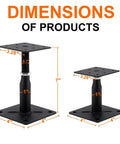 Dimensions of Two Pack Heavy Duty Adjustable Floor Support Jack For Deck Foundations And RV Steps Mini Screw Jack Post Four To Seven Inches Galvanized Steel Rust Resistant DIY Home Improvement Stabilizers For Furniture And Floors
