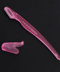Women Foldable Eyebrow Razor For Safe Precise Hair Removal Effortless Brow Shaping With Sturdy Stainless Blades Portable Travel Ready Grooming Game Changer For A Clean Sleek Look Anytime Anywhere, pink folding razor with cover.