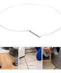 Door Boot Spring Clamp For Washing Machine Stainless Steel Seal Clamp Easy To Install Leakproof Door Seal Replacement Part Universal 32cm Washer Accessory Heavy Duty Metal Repair displayed on floor during installation