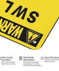 Corner detail of Heavy Duty Lifting Safety Sign 8 By 12 Inches Aluminum Sunproof Rust Free For Warehouse Crane Zone.