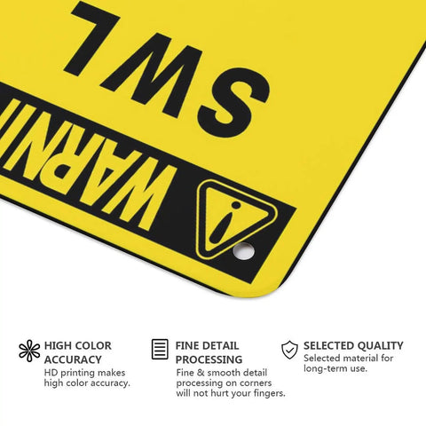 Corner detail of Heavy Duty Lifting Safety Sign 8 By 12 Inches Aluminum Sunproof Rust Free For Warehouse Crane Zone.