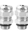 Heavy Duty 304 Stainless Steel One Quarter Inch Waterproof Cable Gland IP68 Adjustable Four To Eight Millimeter Cable Gland Protectors Weatherproof Pass Through 2 Pack