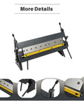 Industrial 24 Inch 20 Gauge Pan And Box Brake Sheet Metal Folder with floor standing frame, removable fingers, and screw rod