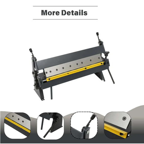 Industrial 24 Inch 20 Gauge Pan And Box Brake Sheet Metal Folder with floor standing frame, removable fingers, and screw rod