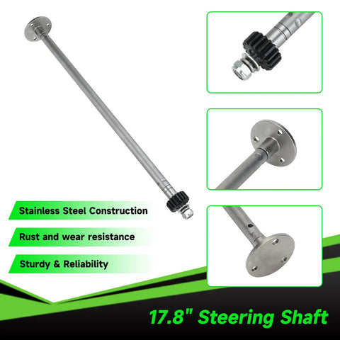 Go Kart Steering Gear Assembly DIY Ready Compatible With Coleman KT196 CK196 RTK200 196cc 6.5HP 17.8 inch stainless shaft