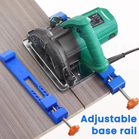Adjustable Circular Saw Guide Base Clamp For Pro Grade Precision Wood Milling And Cutting Tasks In Blue Durable ABS Construction Stable Rail Guide For Accurate Cuts Quick Setup And Reliable Positioning