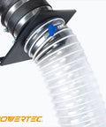 Close-up of the 2.5 Inch Flexible Dust Collection Hose 20 Ft Left Spiral PVC Vacuum Hose with spring-steel reinforcement.
