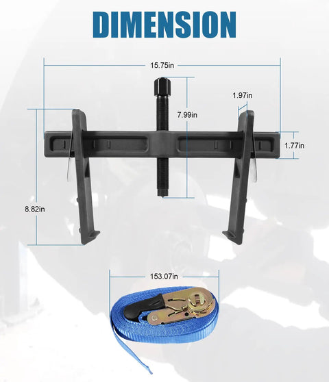 Beast Of A Tool 6980 Drum And Rotor Puller For Heavy Duty Hub Removal Freeing Rusted Drums Rotors Drive Wheels Gears Flywheels And Pulleys With Slim Jaws And Easy Setup For Tight Spaces And Smooth Leverage, 15.75in puller with blue nylon strap