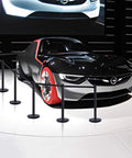 Metal Stanchion Set With 6.5 Ft Retractable Belts For Queues And Lines Rust Resistant Crowd Control Barriers guarding sports car