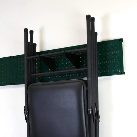 Hella Durable Garage Storage Rack And Lawn Garden Tool Organizer Wall Mount 64 Inch Wide Heavy Duty Metal Pegboard Set Green Panel No Sweat Setup Steel Hooks For Yard Gear