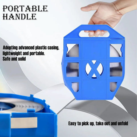 Super Heavy Duty Stainless Steel Strapping Kit With Manual Tensioner Tool And One Hundred Rugged Steel Banding Buckles portable blue handle