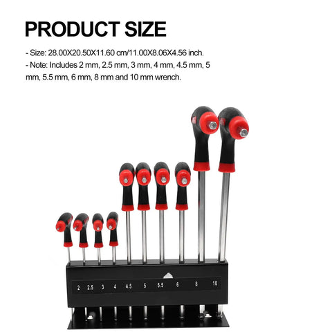 Get Your Hands On These Cool 10 Pc Metric T Handle Hex Wrench Set With Stand For Serious Auto Repair Jobs Or Home Diy Projects With Ergonomic Grips. 10-piece metric T-handle hex wrench set on stand, 2-10 mm