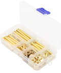 Copper Yellow M6 Machine Screw Assortment Kit With Nuts And Flat Washers, 80 Pieces, open box view