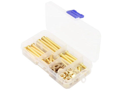 Copper Yellow M6 Machine Screw Assortment Kit With Nuts And Flat Washers, 80 Pieces, open box view
