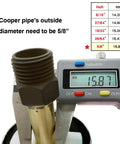 Measuring 5/8 inch fitting for Slip On Tub Spout With Diverter For Five Inch Tub Chrome Finish Fits One Half Inch Copper Pipe And Five Eighth Inch Diameter Easy Pull Up Install Works With American Standard Tub Spout