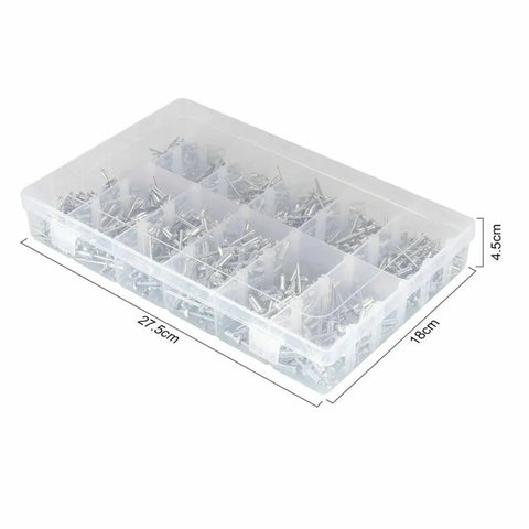 660 Pcs Aluminum Dome Head Blind Rivets Kit With 3.2mm, 4mm, And 4.8mm Pop Rivets, Durable Aluminum Fasteners For DIY Projects, Heavy Duty Rivet Set For Auto, Metal, Woodworking, And More in plastic organizer case