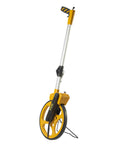 Rugged Pro 12 Inch Diameter Measuring Wheel Measures Up To 10,000 Yards With Brake And Reset Trigger, showing side view with PU tire.
