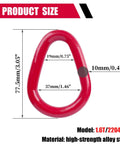 Pear Shaped Lifting Link Forged G80 Alloy Steel Teardrop Design with dimensions, 1.6 Ton capacity, in red color.