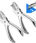 Dual Size Metal Hole Puncher For Office And Crafts Two Punch Heads One Quarter Inch One Eighth Inch Compact Desktop Design