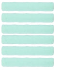 Wide Nap 14 Inch Paint Roller Covers That Roll Smooth As Silk With Zero Paint Drip Nonsense Heavy Duty Polyester Sleeves For Big Walls And Ceilings Knockout 6 Pack For DIY Crews in mint color.