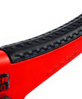 Close-up of rubberized handle on Pro Grade Plastic Pipe Cutter With Stainless Steel Blade, Transport Lock For 0-42 mm PVC CPVC PEX Pipes