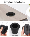 Three Piece Patio Table Umbrella Hole Ring Insert And Cone Wedge Kit for 2.5 Inch Table Holes shown in black durable rubber.