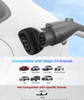 Dual Level Portable EV Charger With Smart App Control And 25 Foot Cable 12A Level 1 And 16A Level 2 Charging J1772 plug in car