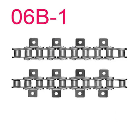 Industrial 1.5M Roller Chain With Ear Plate Available In 06B 08B And 10A Models, 06B model shown with ear plates.