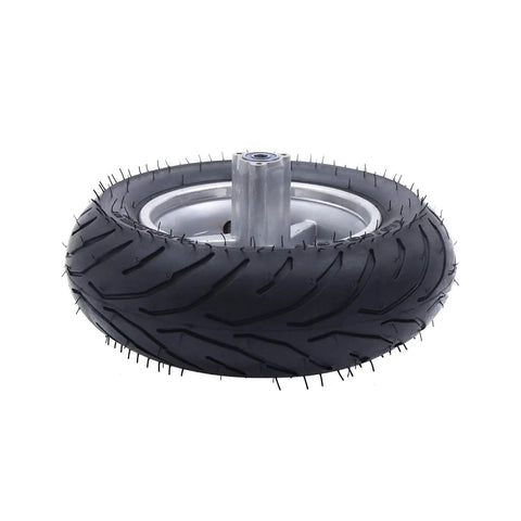 Rear Wheel Tire With Bearings For 49cc Mini Pocket Rocket Bike 110/50-6.5, 3.94 Inch Wide Tubed Tire Hub Rim Black