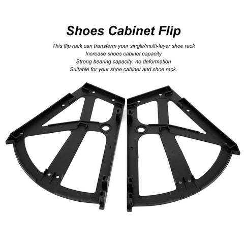 Double Layer Shoe Cabinet Hinges Kit with four ABS hinge units for 2-tier shoe racks, durable and easy install upgrade.